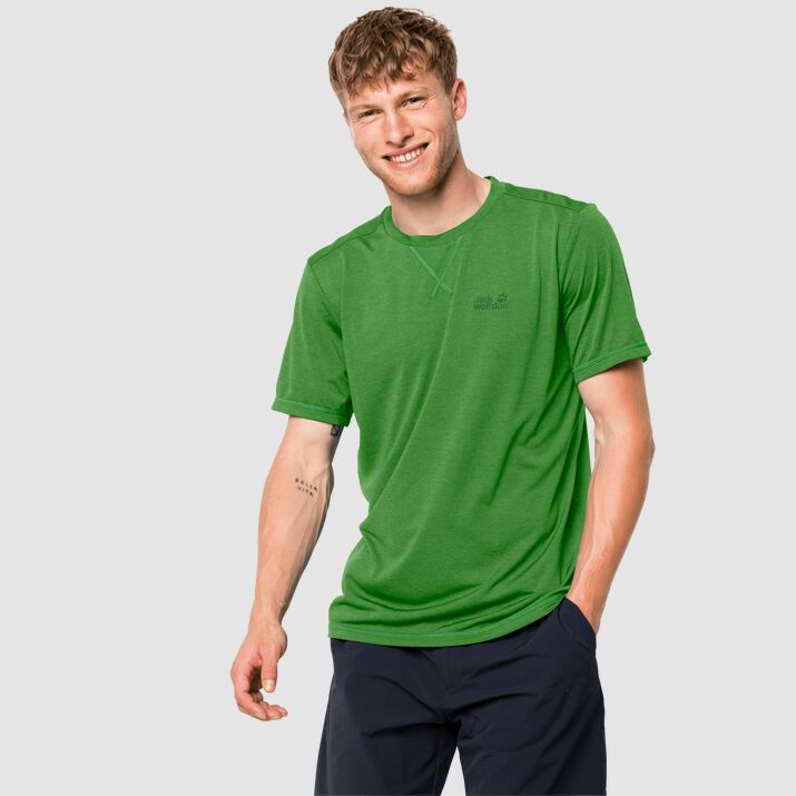 T-shirt Jack Wolfskin Crosstrail Hombre Verdes Mexico-8642751